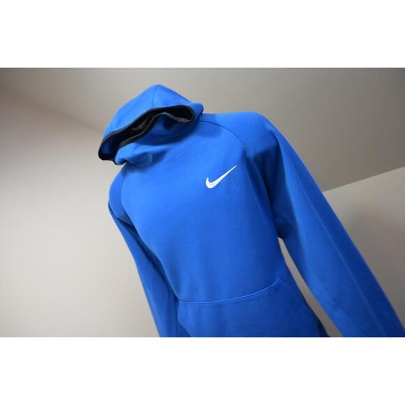 Nike Hoodie Dri Fit Fleece Sweatshirt Athletic Performance Blue Mens Sz Large - Picture 1 of 11